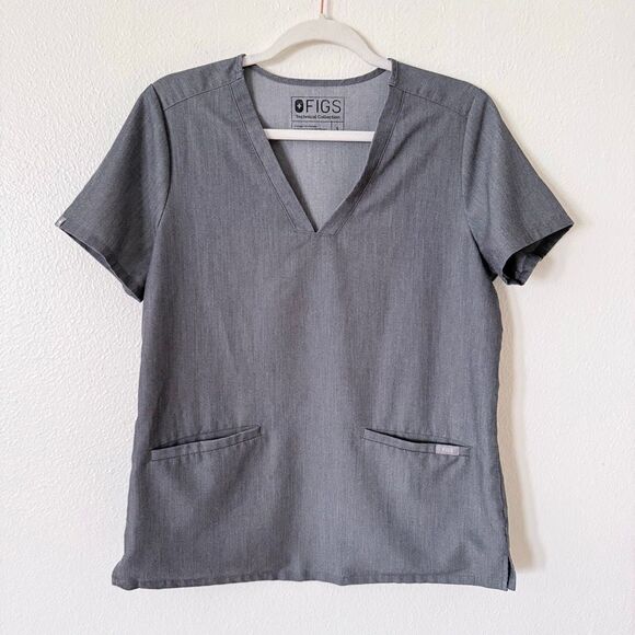 Figs Tops - Figs Technical Collection Women's Size Small Gray Short Sleeve Nursing Scrub Top